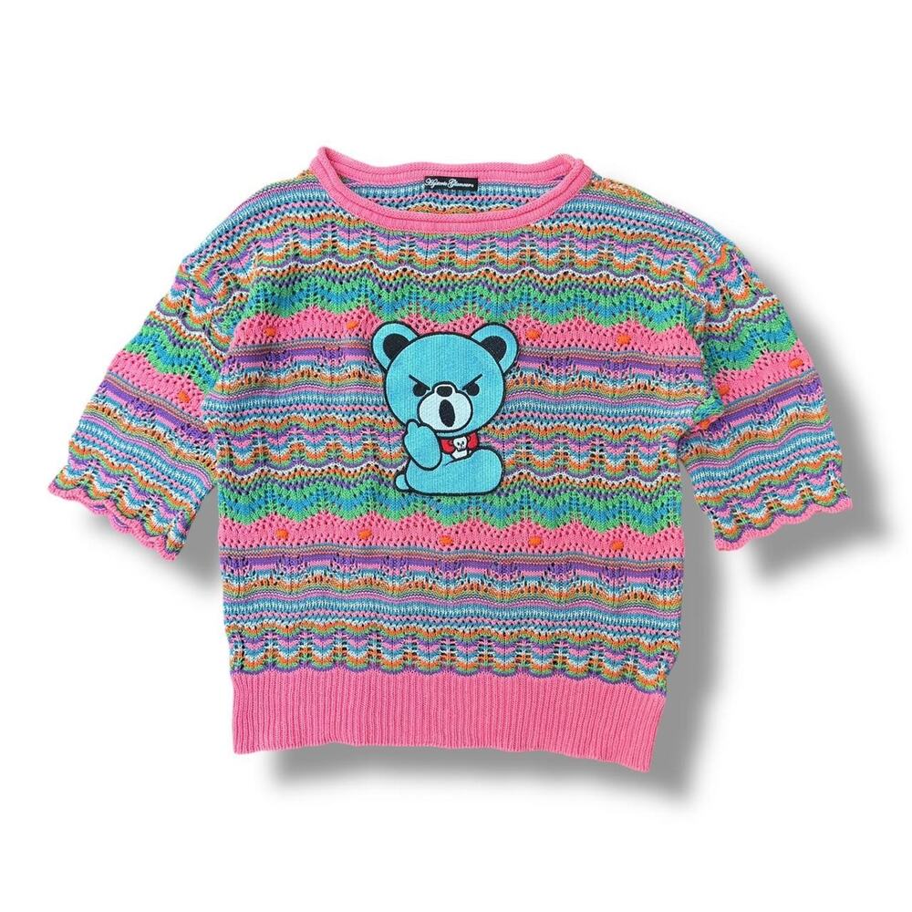 Hysteric Glamour Multicolor Knit Top with Bear Design